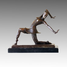 Dancer Bronze Sculpture Lady Carmona Deco Brass Statue TPE-177